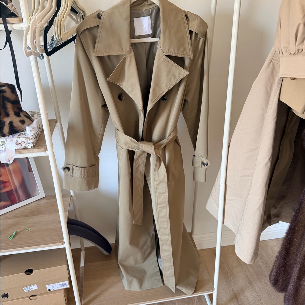 NEW MANGO Classic Khaki Trench Coat with Belt